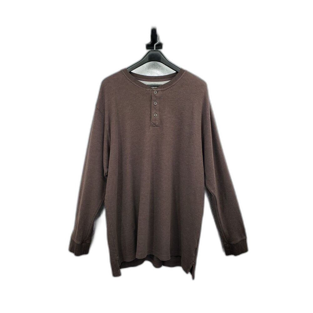 RedHead Thermal Henley Shirt Mens 3XLT Dark Brown Long Sleeve Outdoor Casual